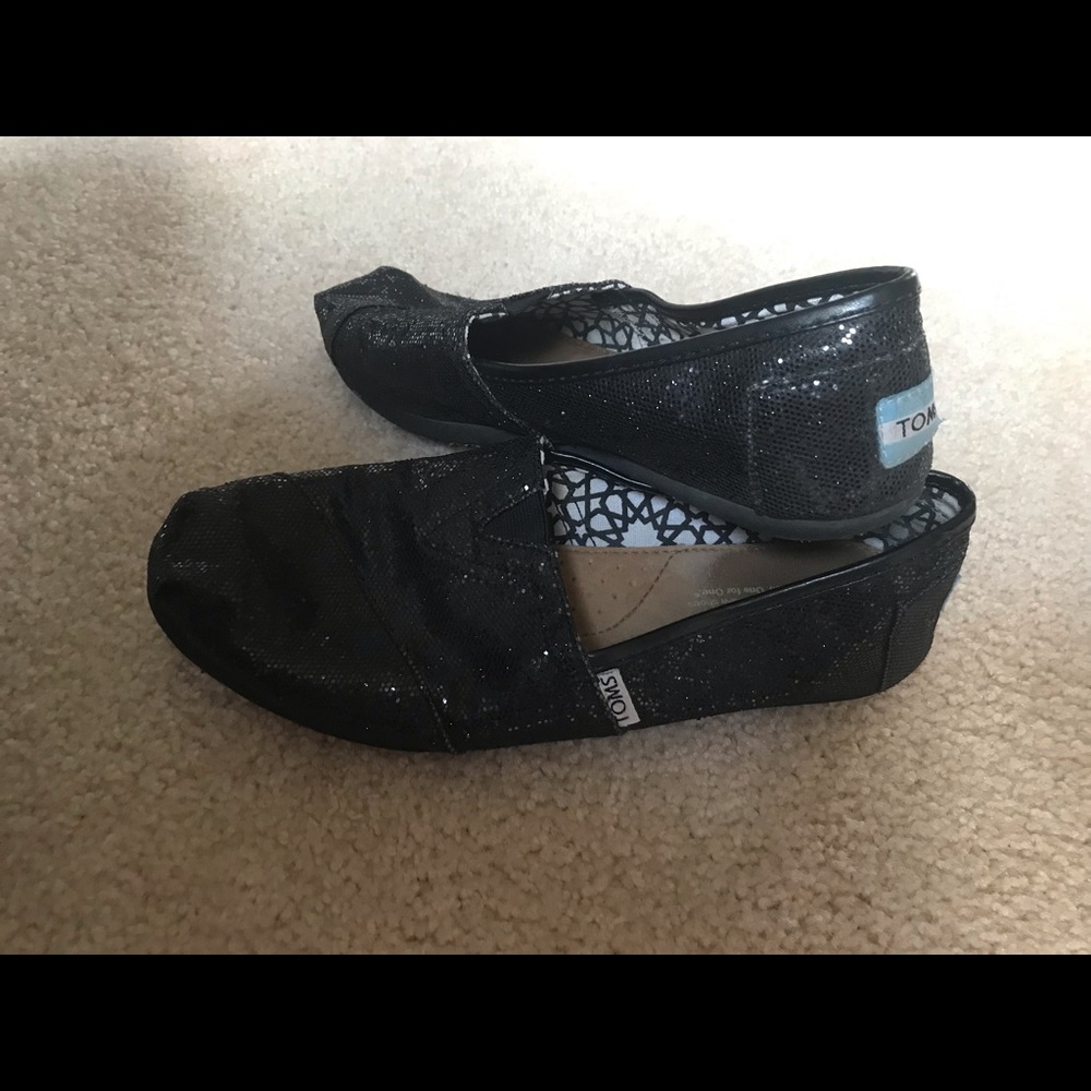 Toms - black sparkle